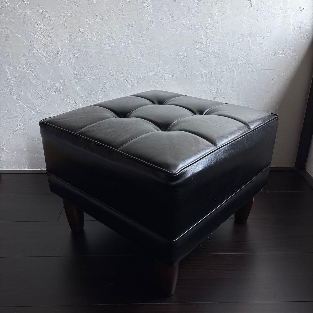 オールド カリモク オットマン スツール スタンダード ブラック ヴィンテージ