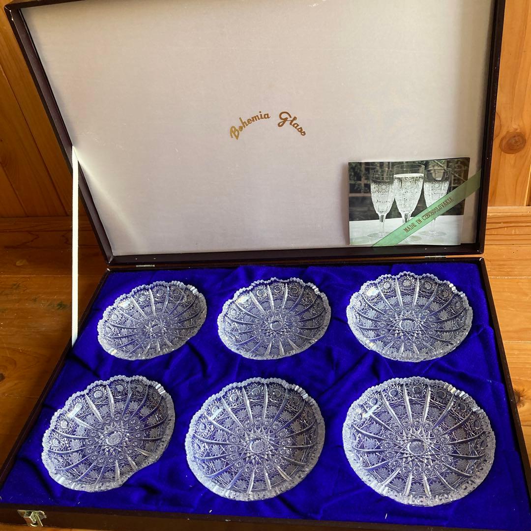 Bohemia Glass カットガラス 6枚セット