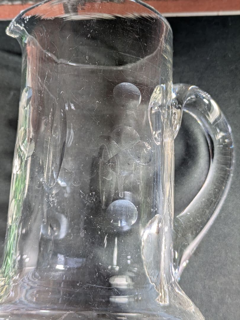 イギリス アンティーク ガラス製 ウォーターピッチャー ジャグ