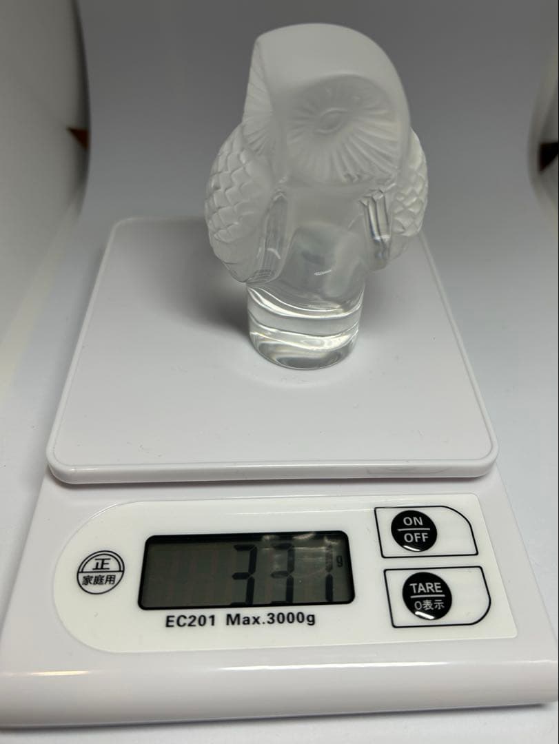 LALIQUE ラリック フクロウ クリスタル 置物 箱・冊子付き　ルネラリック