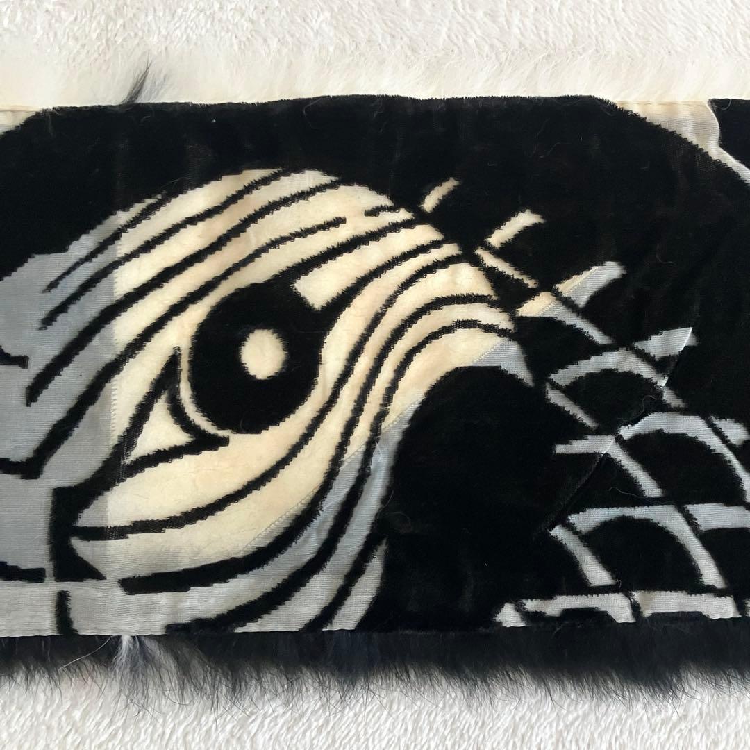 クリスチャンディオール ガリアーノ ラビットファーマフラー ブラック ホワイト