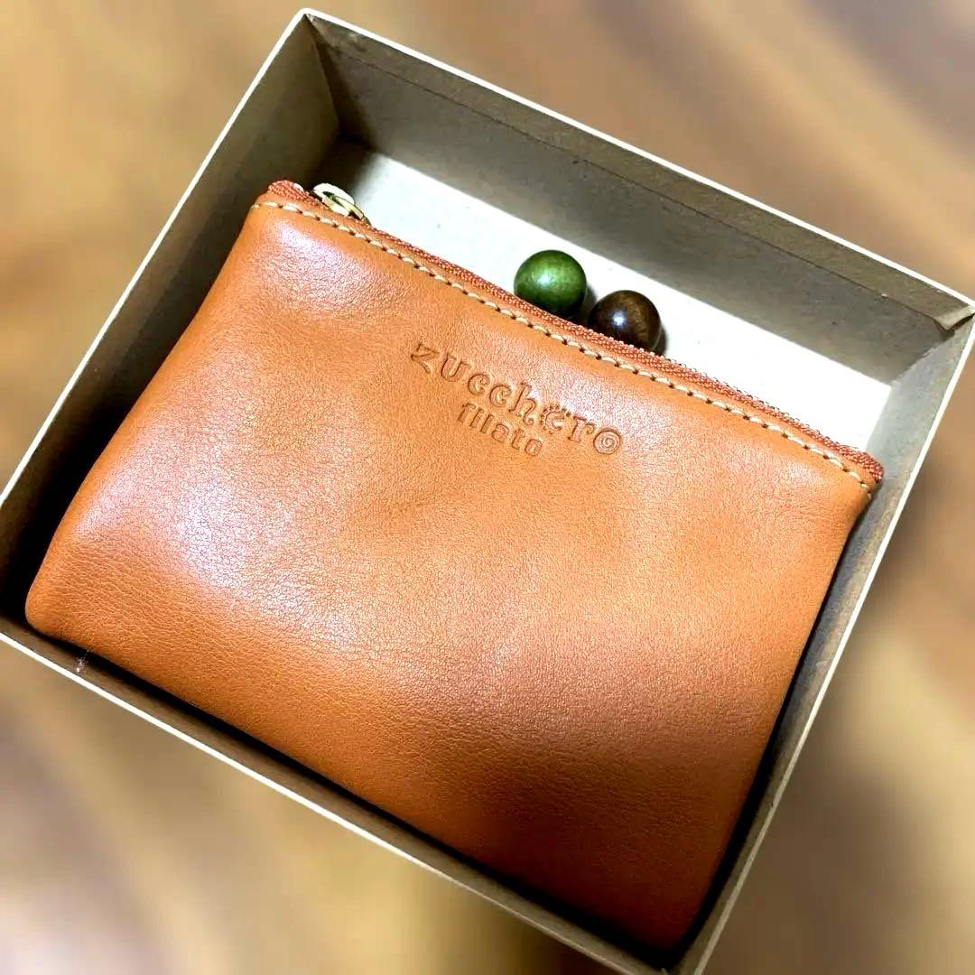 新品未使用 タグ箱付き ズッケロ がま口 二つ折り 財布 オレンジ