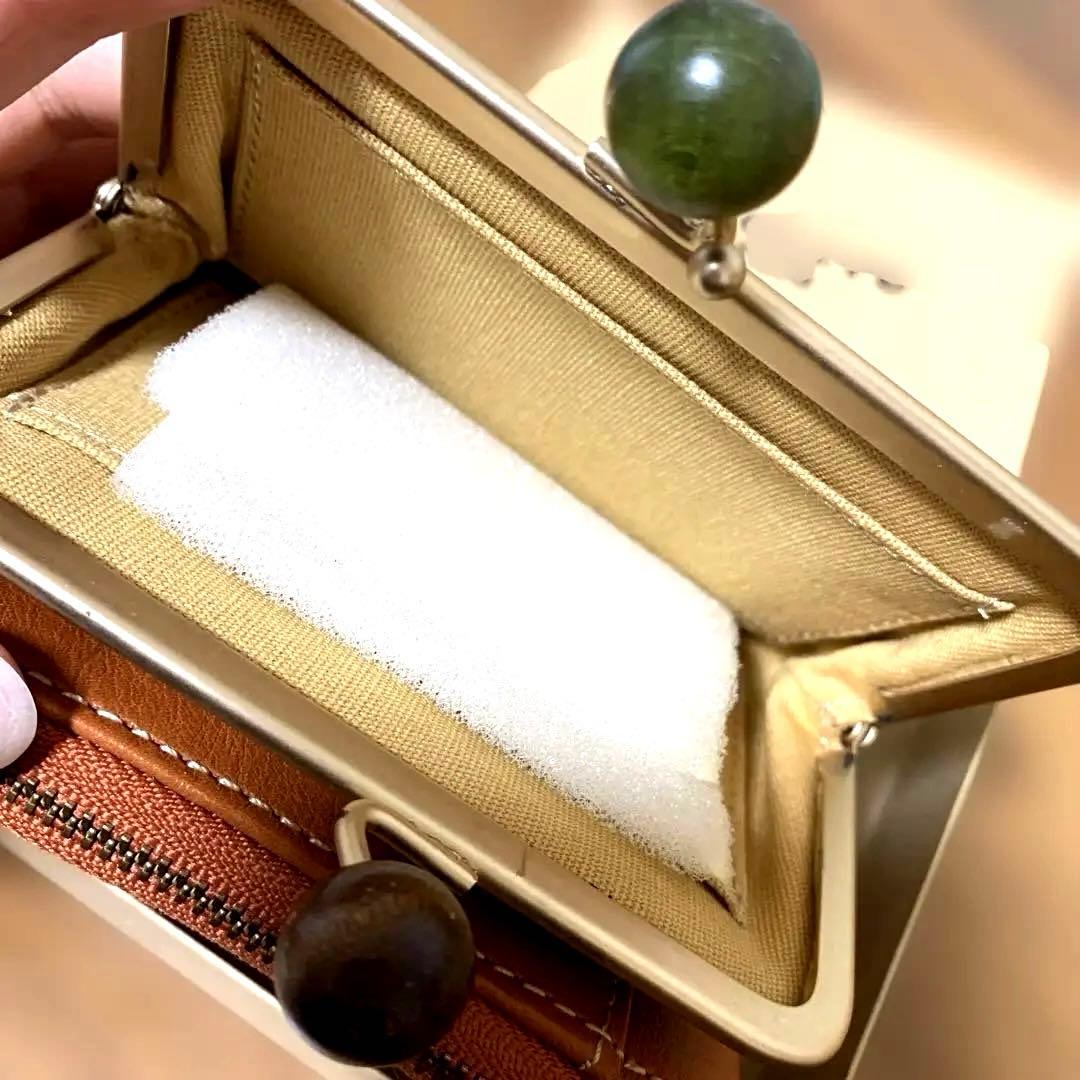 新品未使用 タグ箱付き ズッケロ がま口 二つ折り 財布 オレンジ