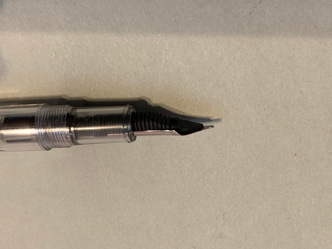 プラチナ３７７６　クリア 万年筆 金メッキペン先