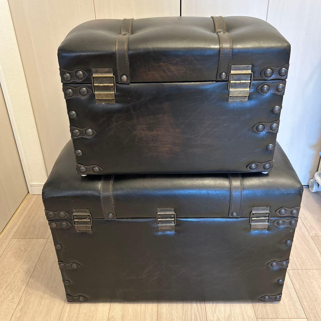 アンティーク調　宝箱　スツール　収納　トランクBOX