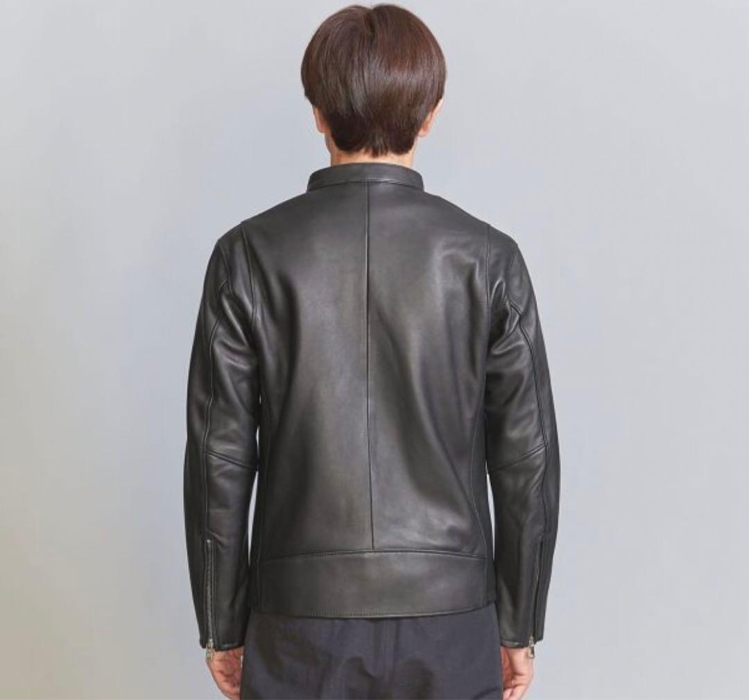 BY シープレザー シングル ライダースジャケット