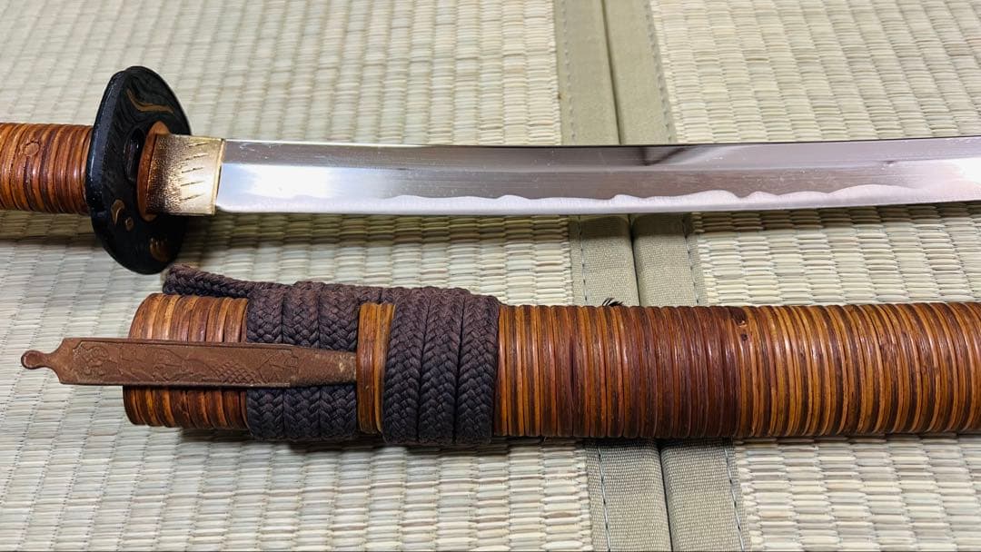 模造刀 大小 2振りセット 藤巻 鍔付き雲龍拵 笄付き 250519-4