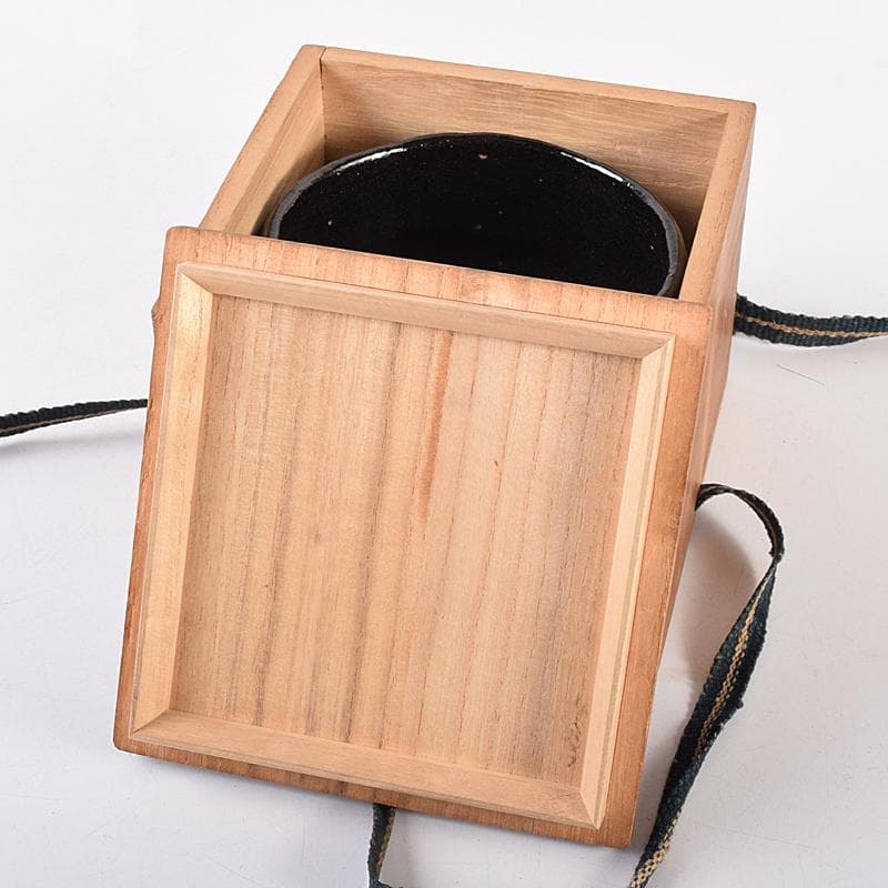 茶道具　楽吉左衛門　黒楽茶碗　共布共箱　D　R7843