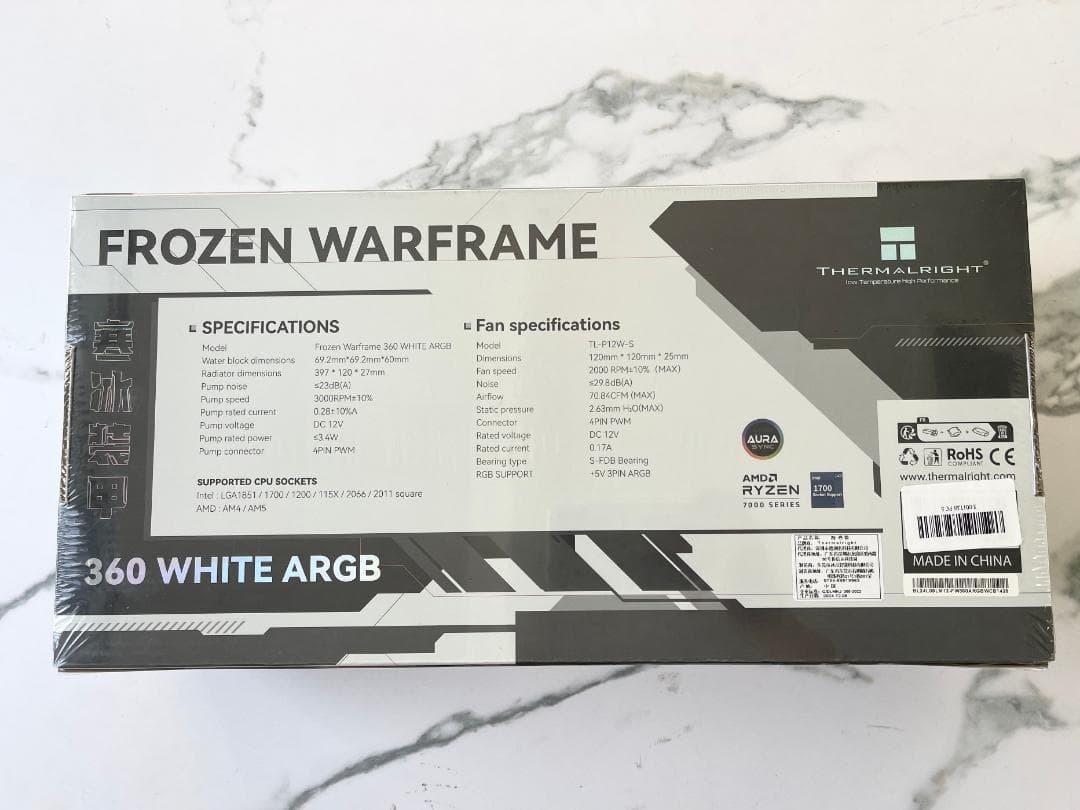 FW360 ARGB CPU水冷 2.4インチIPS画面 ホワイト【残り１個】