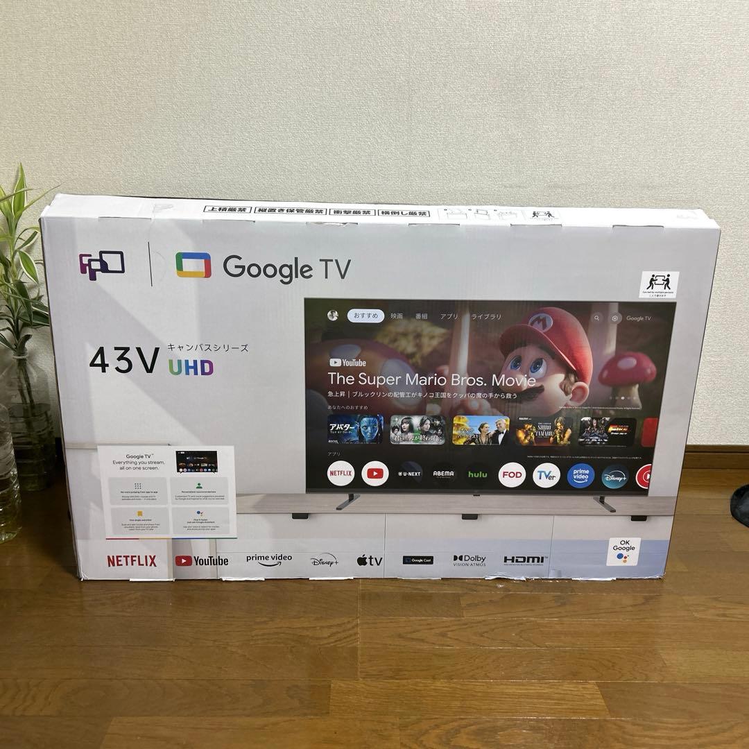 P*丸様 FPD チューナーレステレビ 43V型 4K Google TV