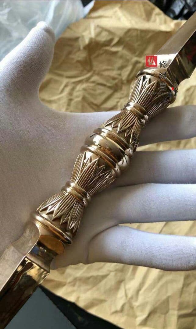 密教法具 真言宗 法器 独鈷杵 金剛杵 真鍮製 32cm