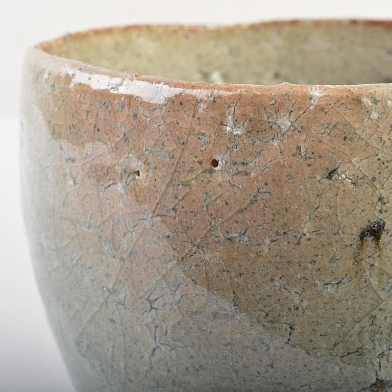 茶道具　登窯　木村盛和作　自然灰釉　茶碗　共布共箱　C　R7477