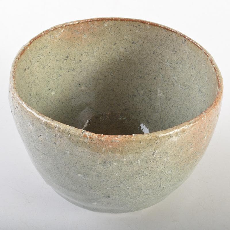 茶道具　登窯　木村盛和作　自然灰釉　茶碗　共布共箱　C　R7477