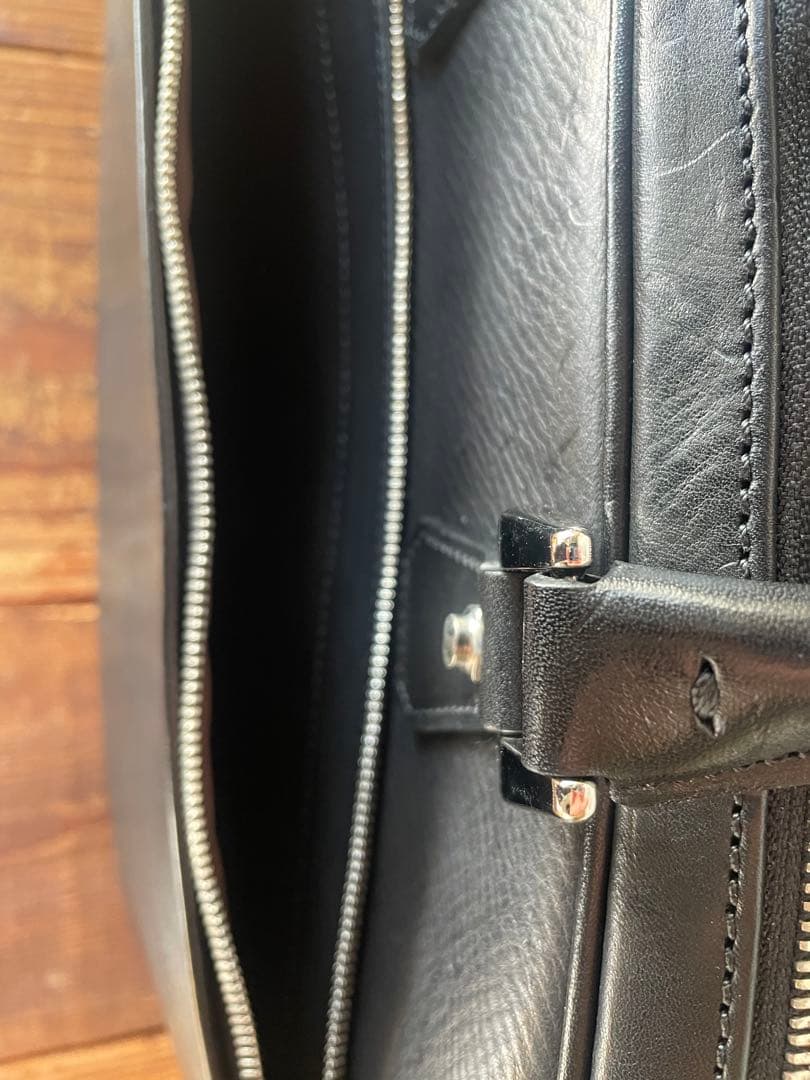 【未使用】万双　双鞣和地 シングルブリーフケース　ブラック　黒