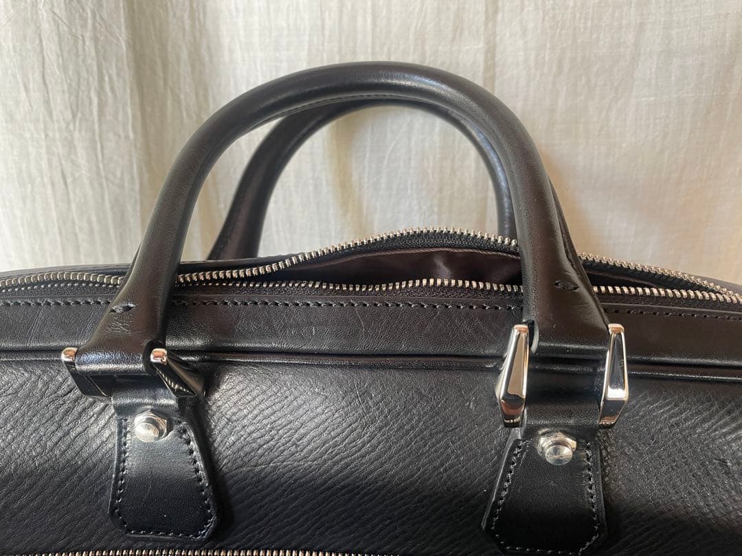 【未使用】万双　双鞣和地 シングルブリーフケース　ブラック　黒