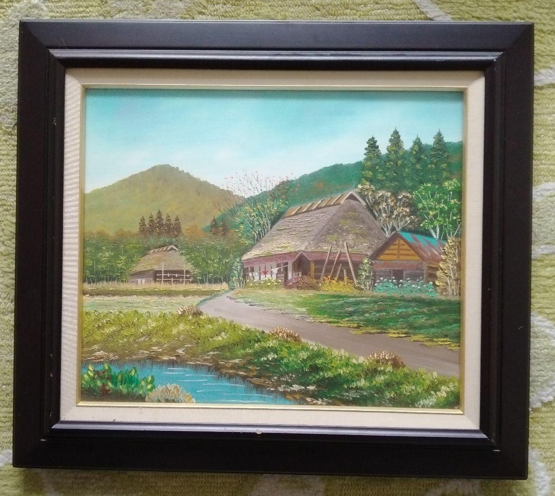 日本の懐かしい風景を描き続けた人気画家・向井潤吉の油彩画「古民家」