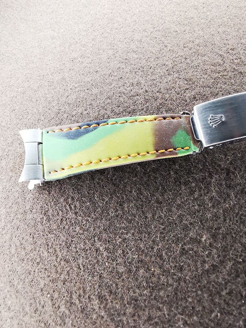 ロレックス純正クラスプ付きイタリア製カモフラージュ ラバーベルトFF幅20㍉