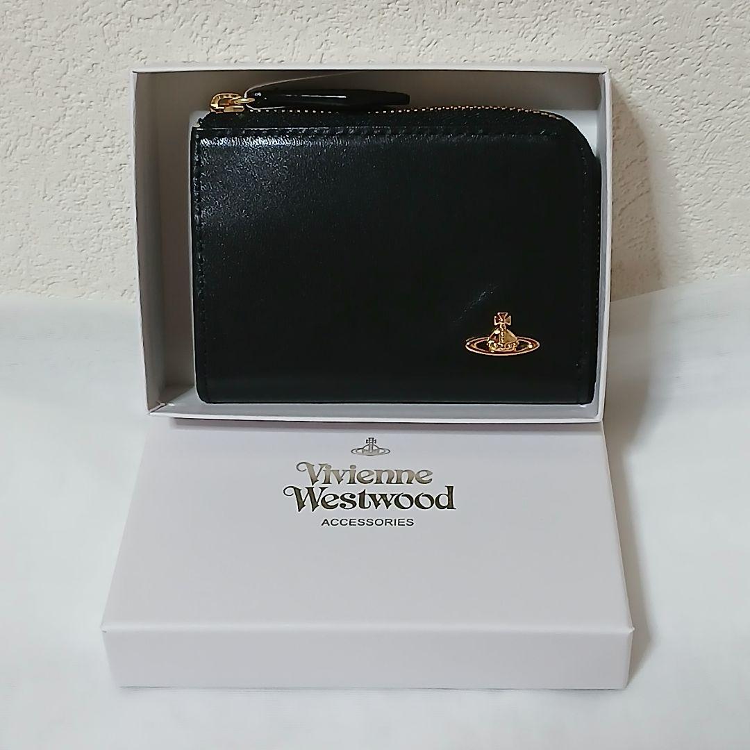 未使用★ヴィヴィアン字型ファスナーケース・パスケース付き小銭入れ　ブラック