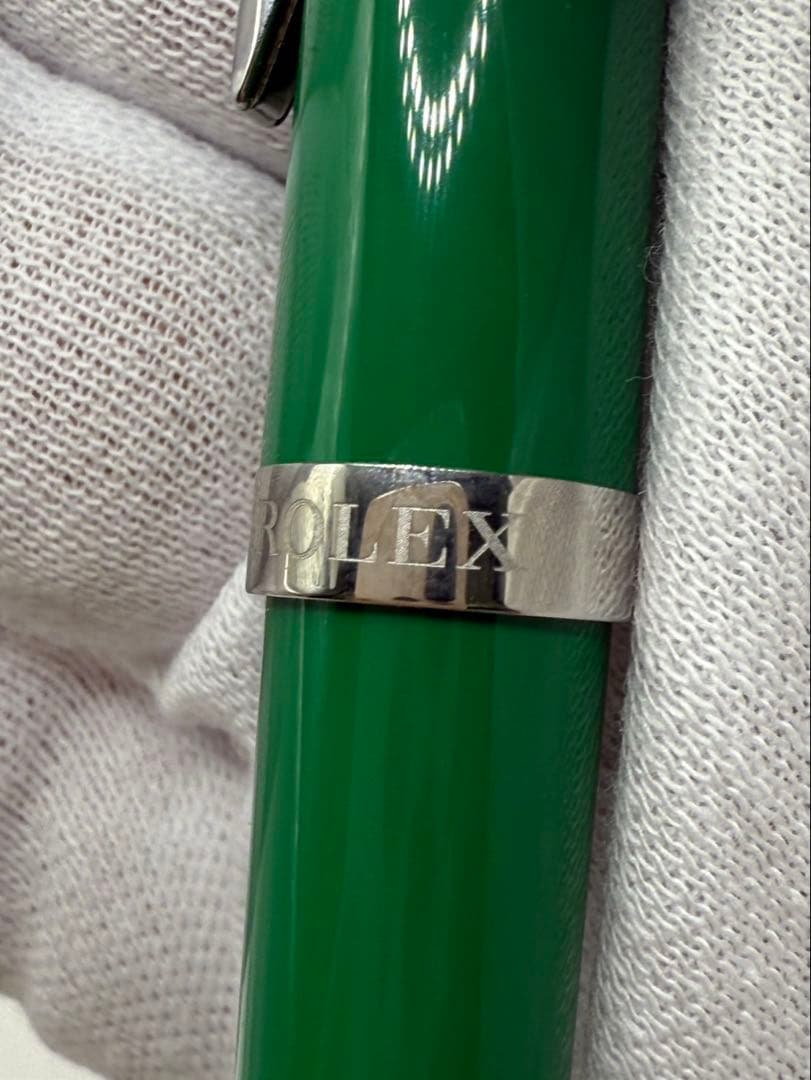 ROLEX 緑色 ボールペン 専用ケース付き