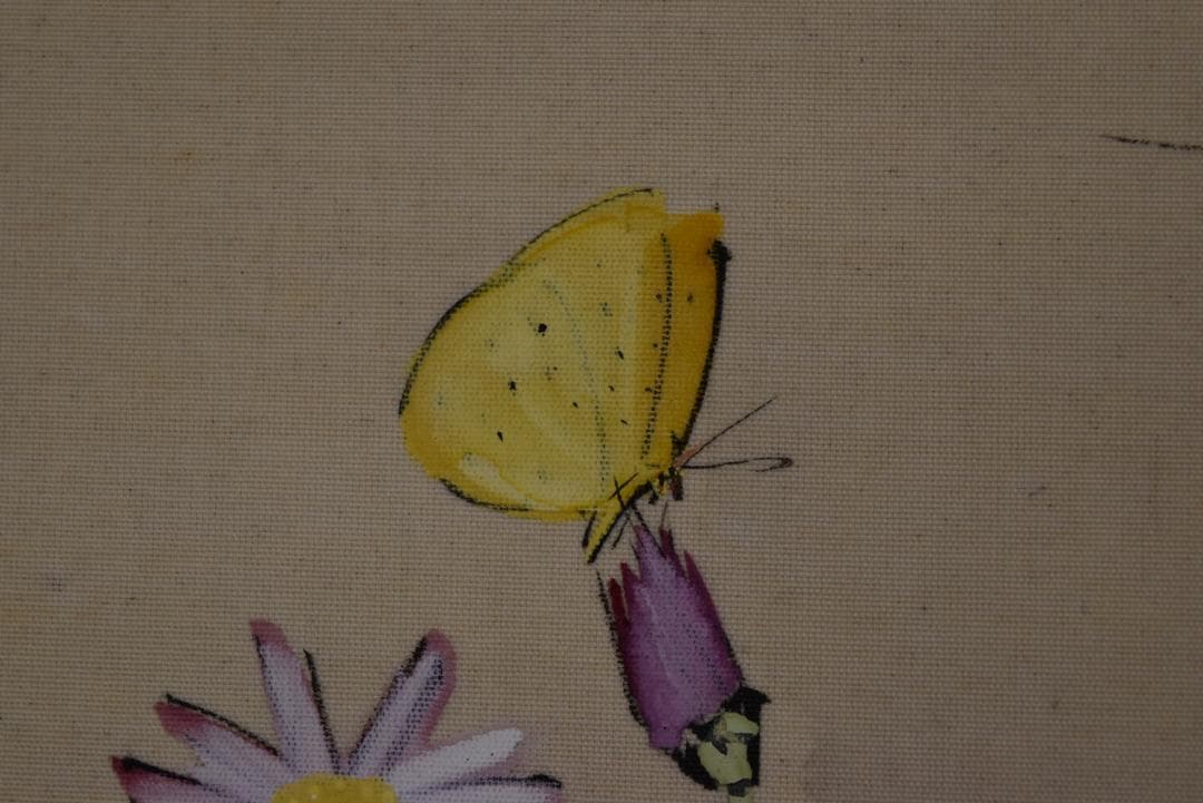 【真作】佐野五風/薊之図/アザミ図/横物/掛軸☆宝船☆Z-689