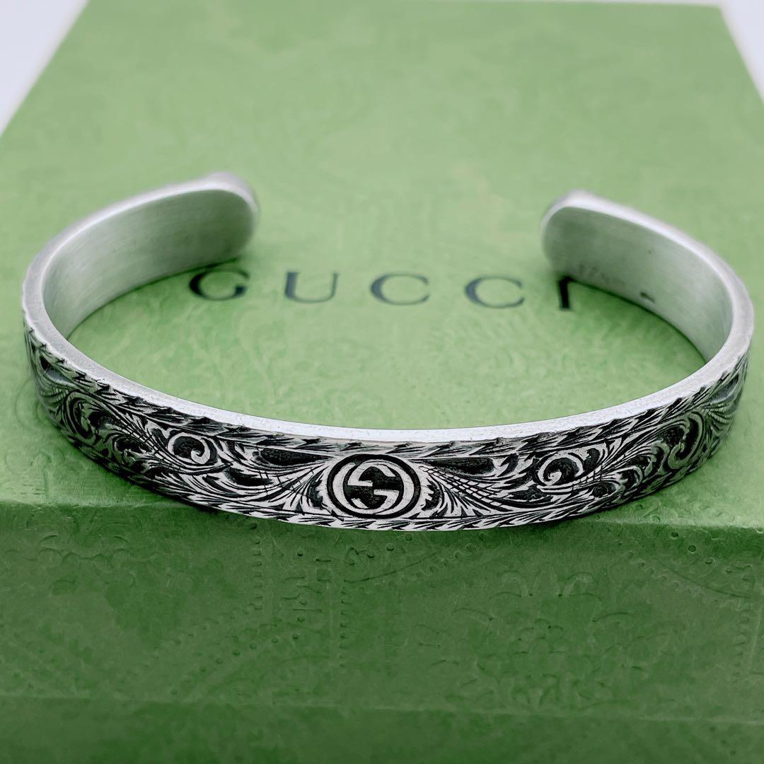 GUCCI バングル　アラベスク　キャット　ブレスレット　シルバー
