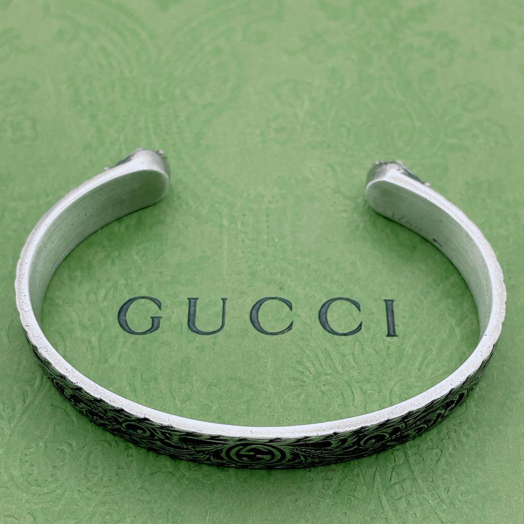 GUCCI バングル　アラベスク　キャット　ブレスレット　シルバー