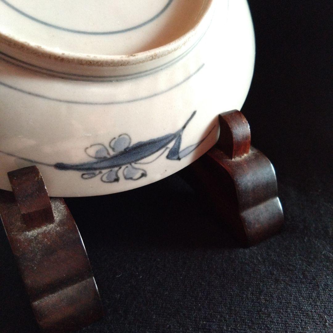 古伊万里染付鹿紅葉文皿