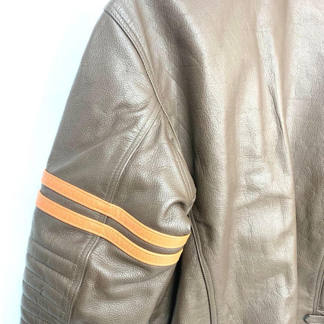 美品！フリーダム革ジャン バッファローレザー シングルライダース ジャケットLL