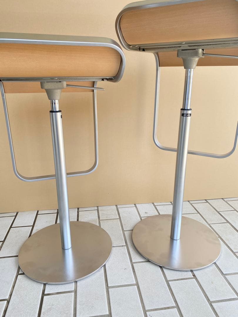 ラパルマ　LEM 昇降式 ハイスツール カウンターチェア　2脚セット