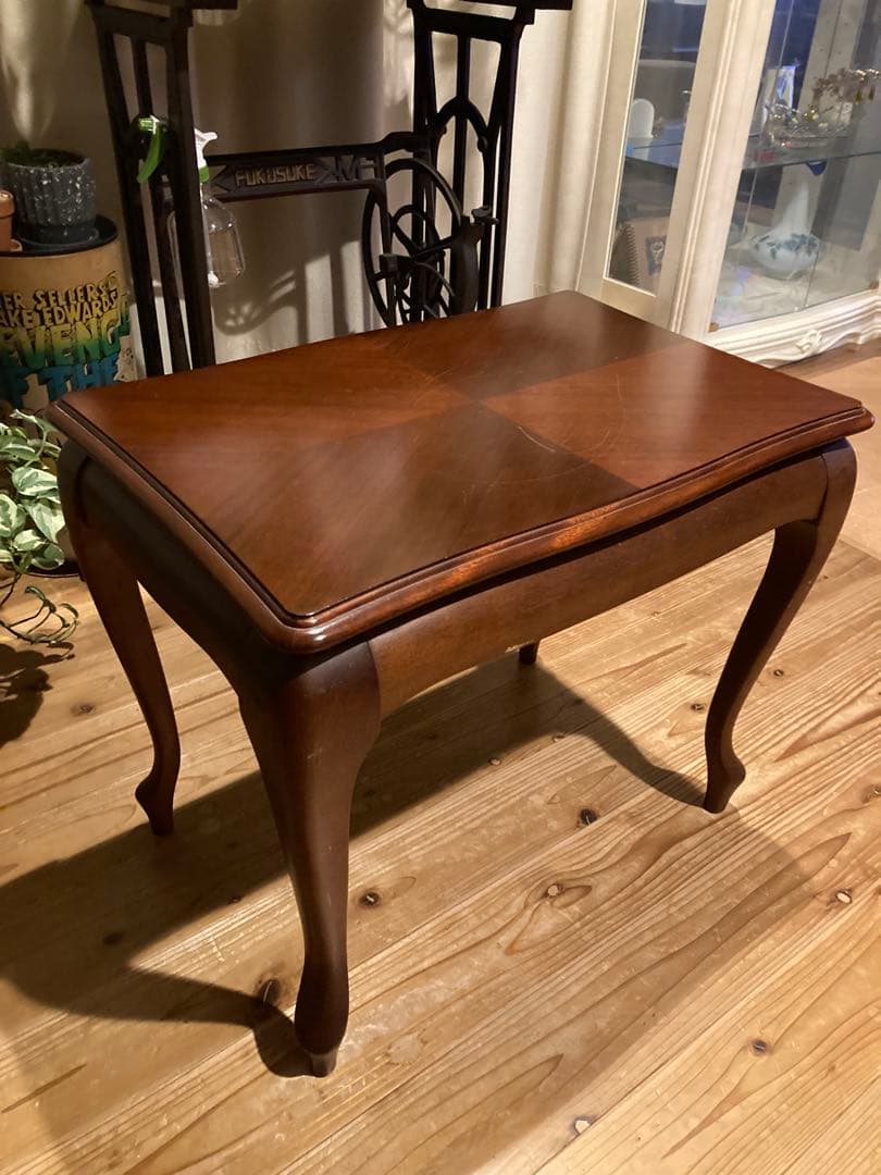 マルニ木工　サイドテーブル　カフェテーブル　昭和レトロ　猫足①