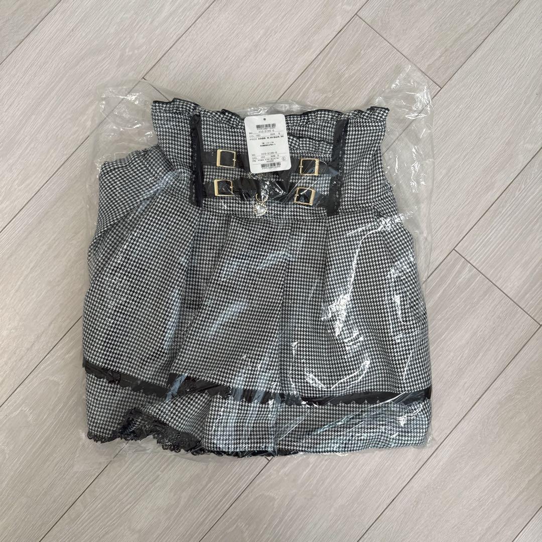 LIZLISA リズリサ　2連リボンベルトスカパン ブラック　ブラックチェック