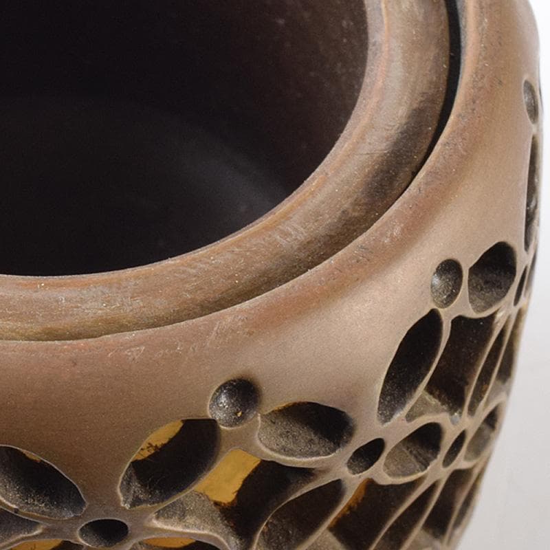 香道具　鋳銅　内金溜　香炉　在銘　M　R7602