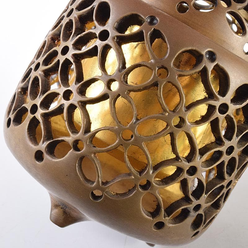 香道具　鋳銅　内金溜　香炉　在銘　M　R7602