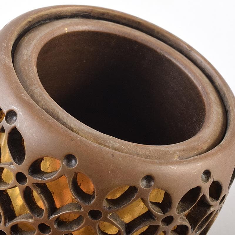 香道具　鋳銅　内金溜　香炉　在銘　M　R7602