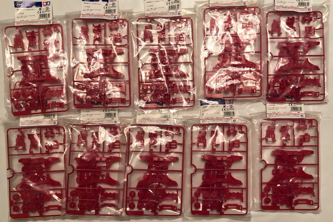 【ミニ四駆】VZカラーシャーシセット（レッド）10セット