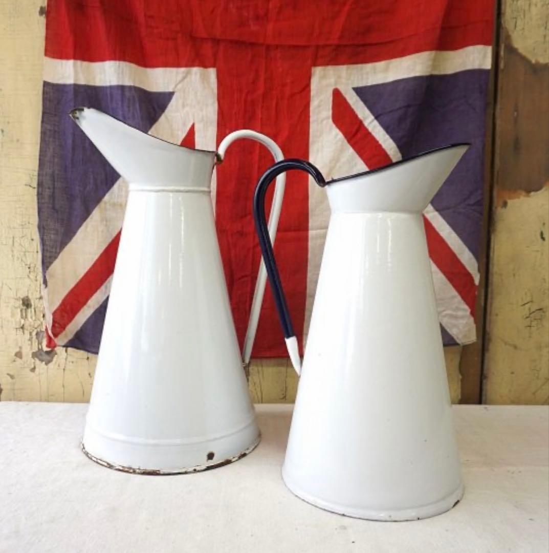 イギリス アンティーク 大きなサイズのホーロージャグ