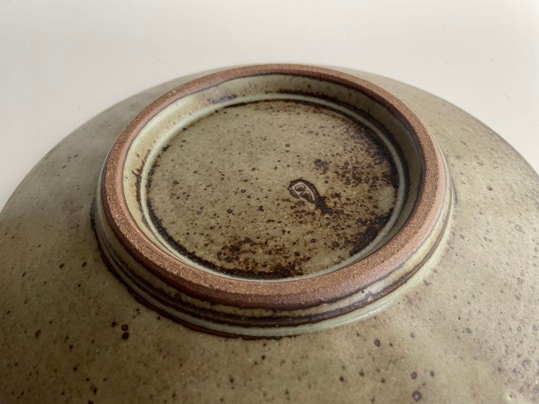 陶芸家　人間国宝　島岡達三　象嵌赤絵　草花文皿　大皿　共箱