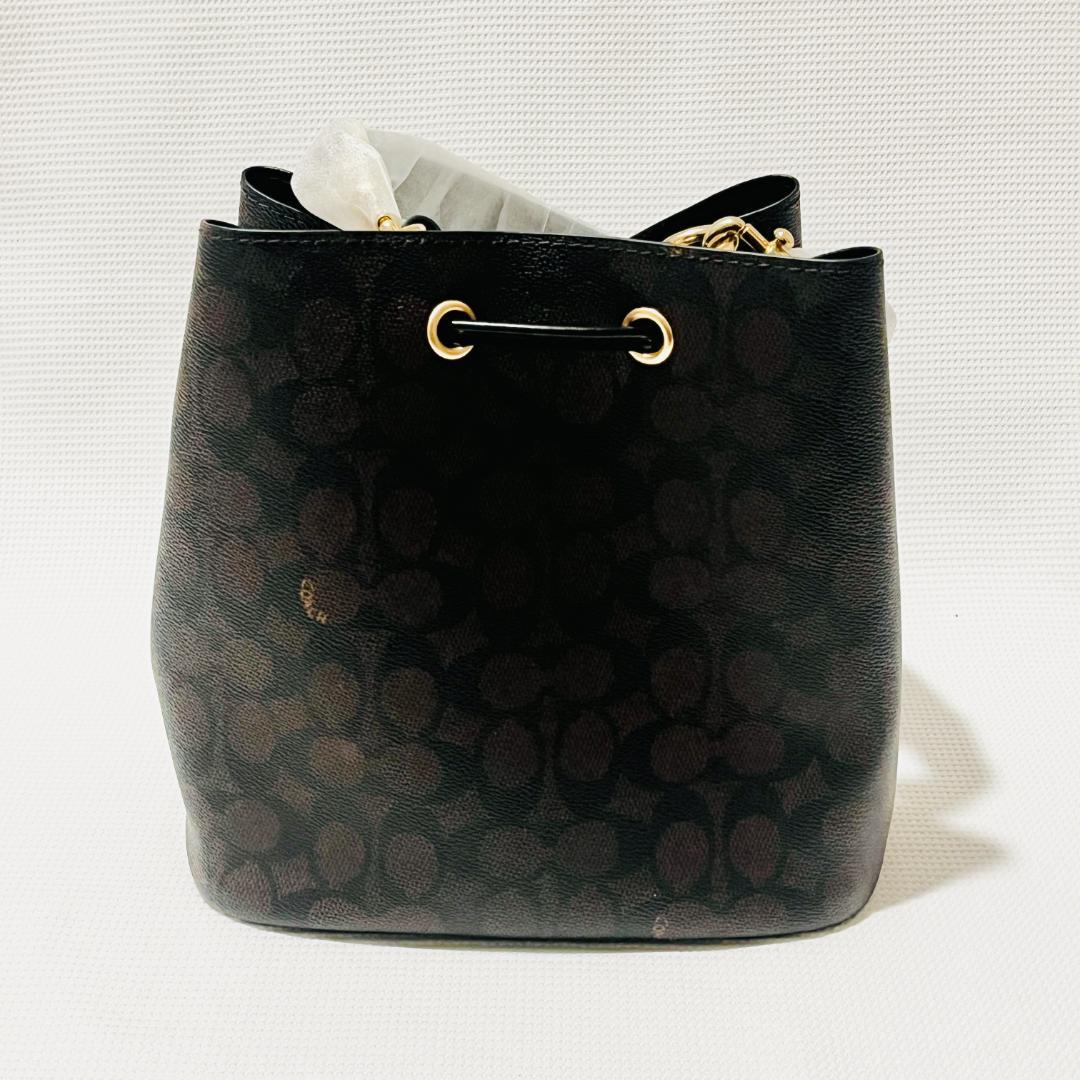 COACHコーチ シグネチャー ローアン バケット バッグ ブラウン キャンバス