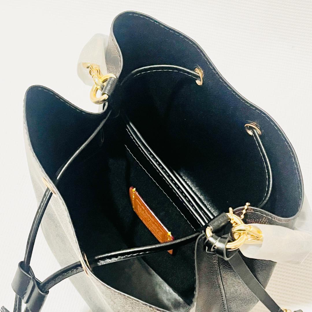 COACHコーチ シグネチャー ローアン バケット バッグ ブラウン キャンバス