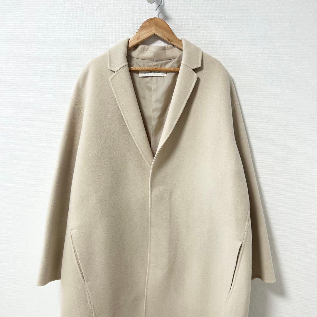 GALERIE VIE 　ライトメルトンチェスターコート　ライトベージュ　36