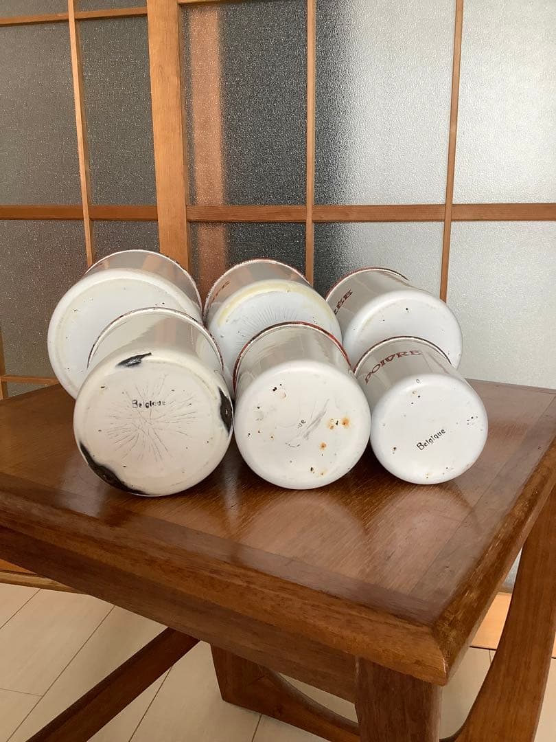 ベルギー　アンティーク　ホーロー　キャニスターセット　①