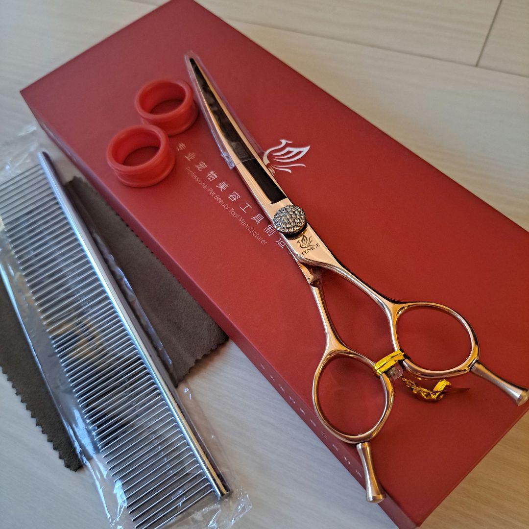 【売約済】新品★フェニーチェ ★カーブシザー ギザ刄★7in トリミングシザー
