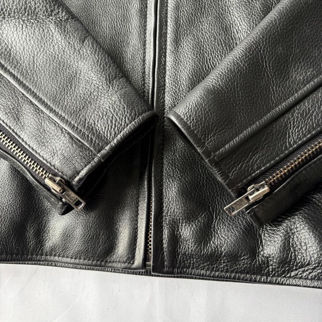 schott ショット USA製 シングルライダース 裏地キルティング ブラック