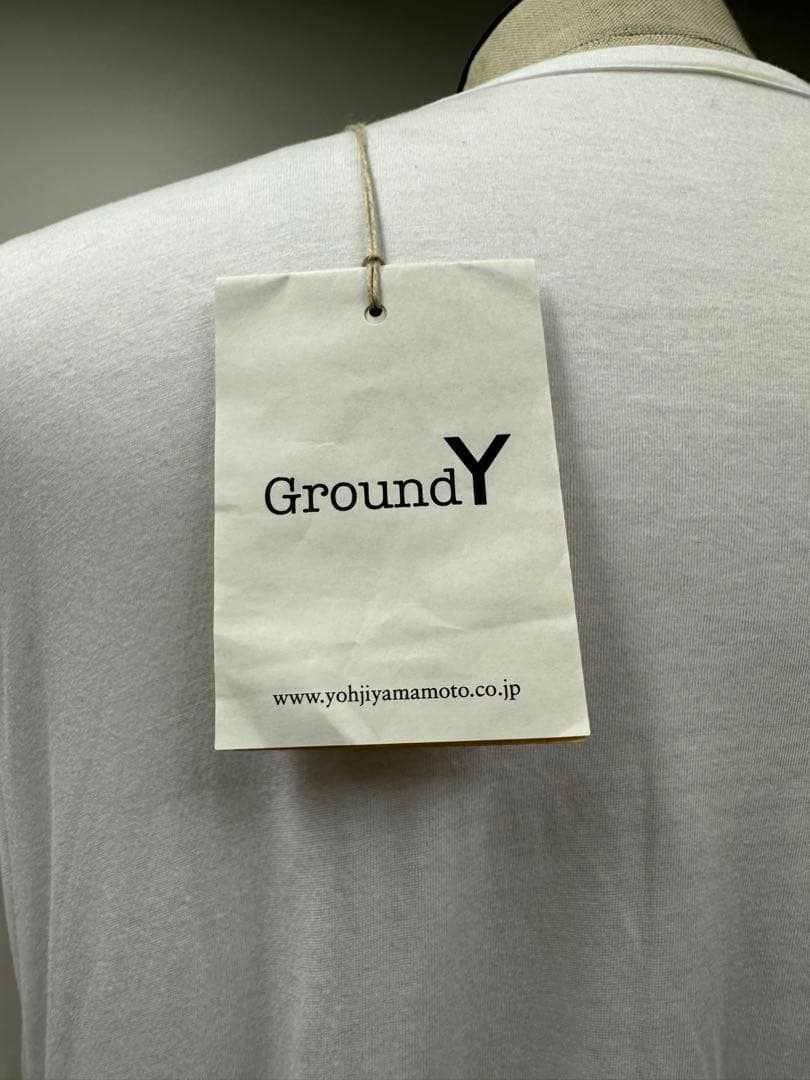 Ground Y ヨージヤマモト ホワイト ロング丈Tシャツ
