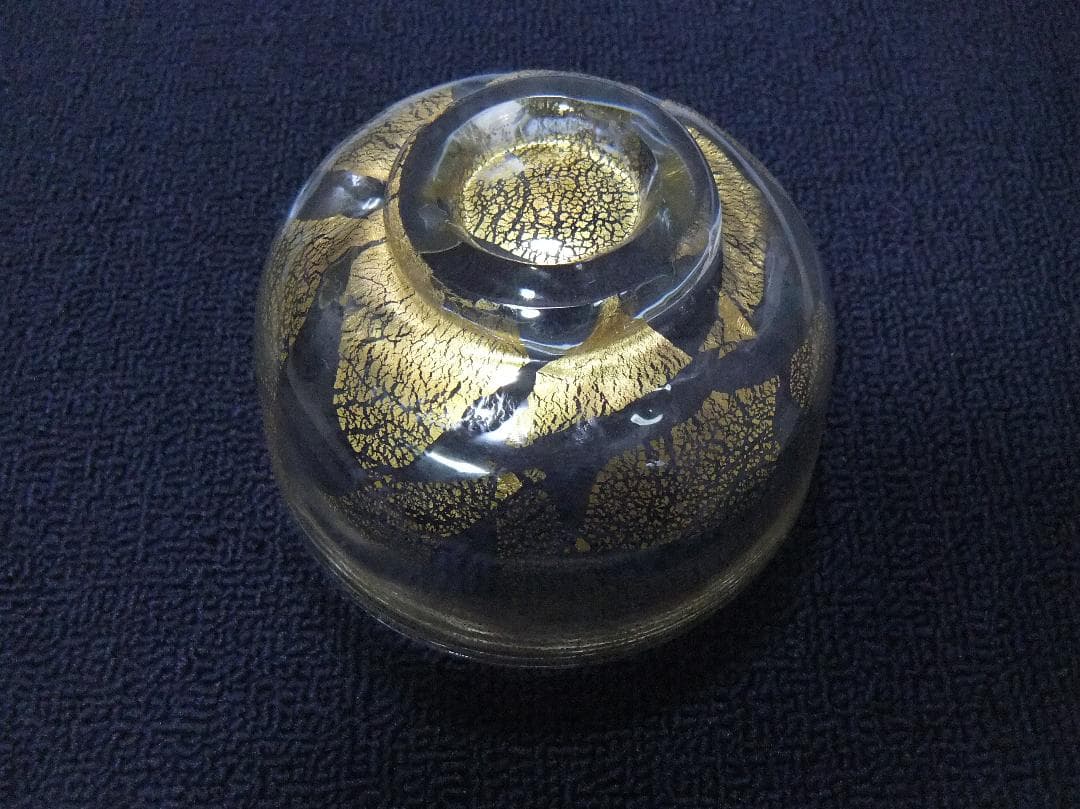 各務満 クリスタル 金彩 茶碗 茶道具