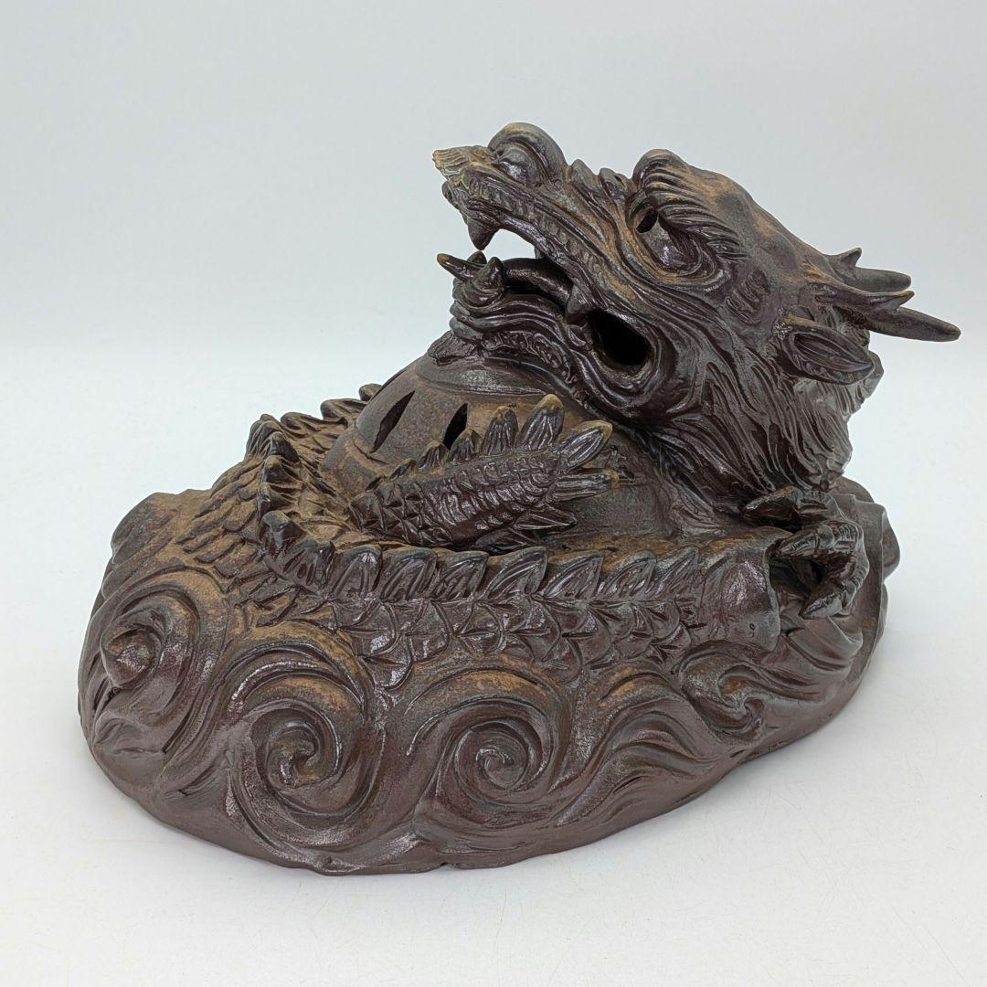 備前焼 龍彫伏香炉（大） 香爐 香道具 茶道具 置物 竜 尤 ドラゴン お香