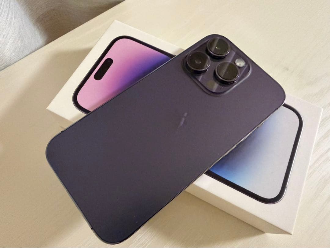 美品★iPhone 14 Pro 256GB ディープパープル SIMフリー