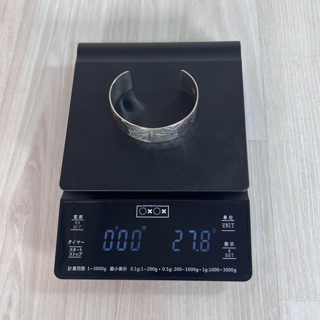 【美品】ナバホ インディアンジュエリー　バングル　インレイ　ベアパウ　Ray B