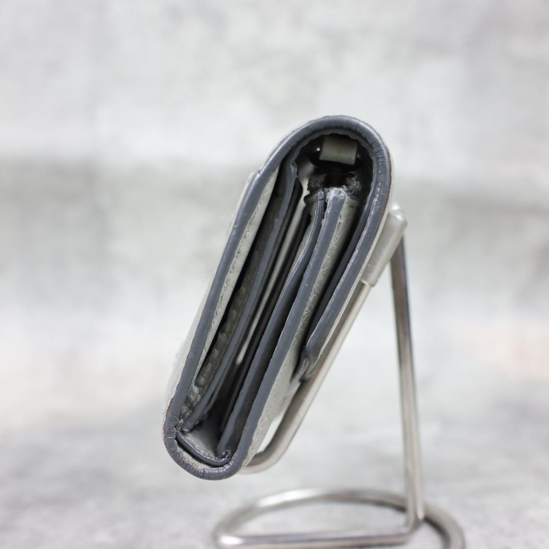 Maison Margiela 三つ折り 財布 レザー グレー ステッチ