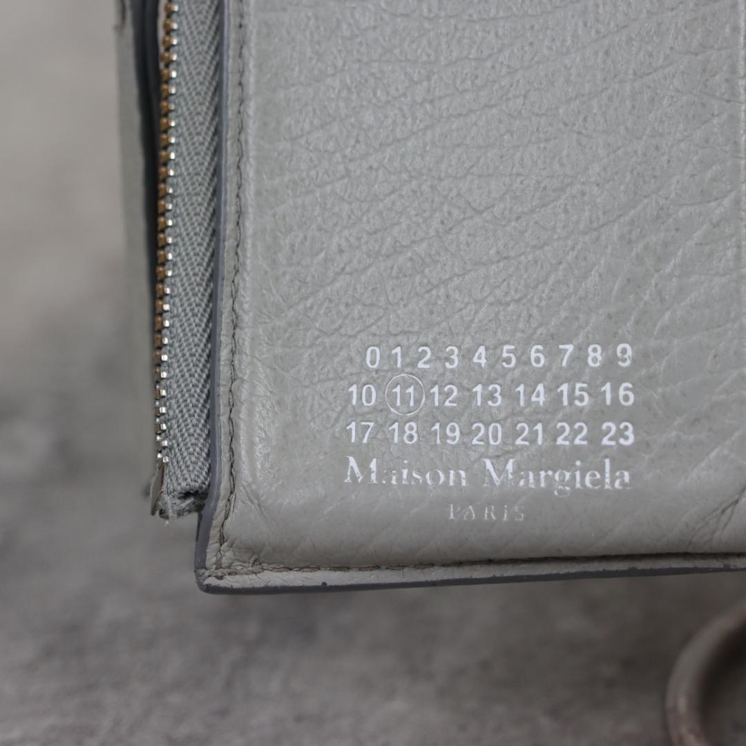 Maison Margiela 三つ折り 財布 レザー グレー ステッチ